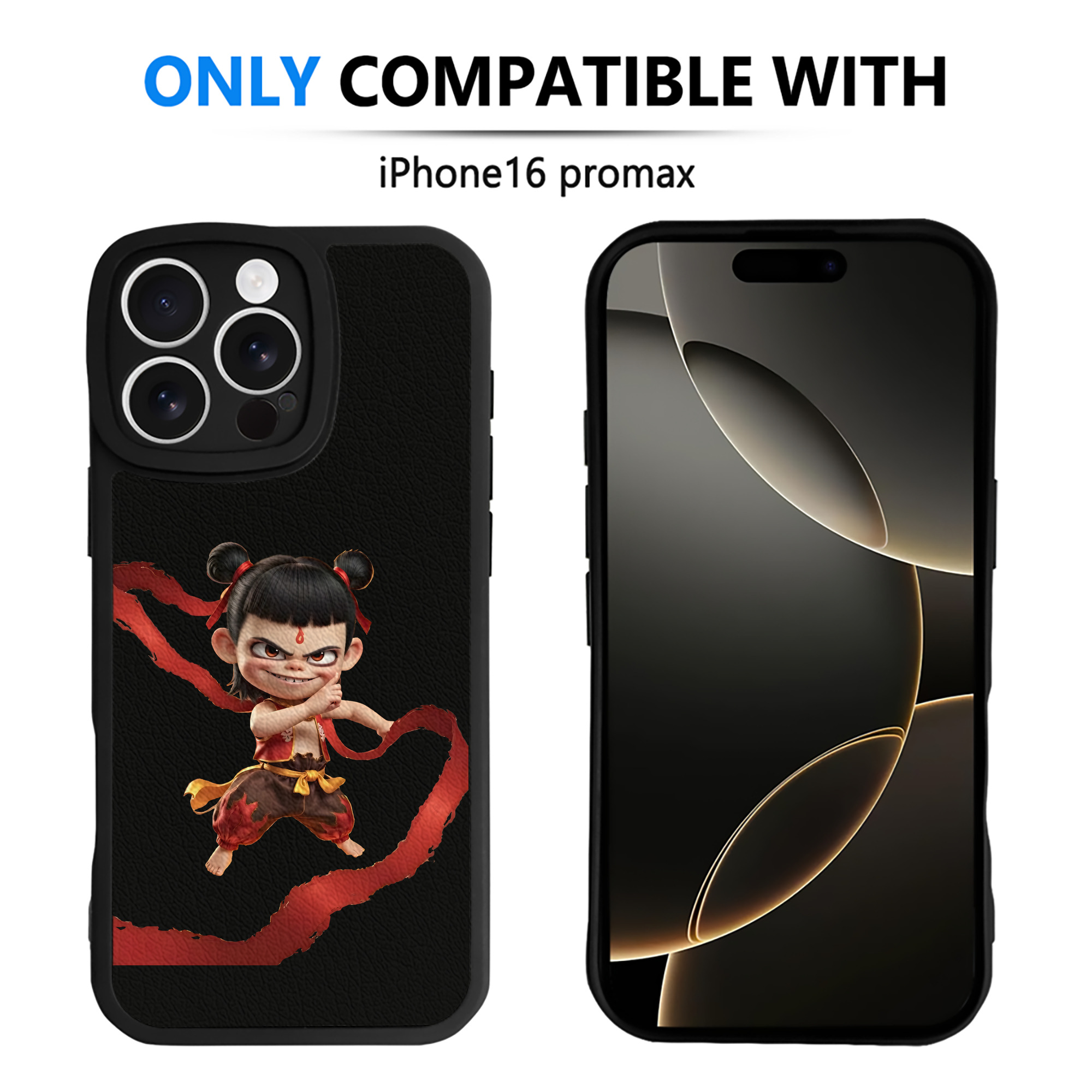 （画像用） Ne Zha 2 ナタ 魔童の大暴れ 【iPhone 16シリーズ対応】シリコンスマホケース（レザー調） 材質：シリコン